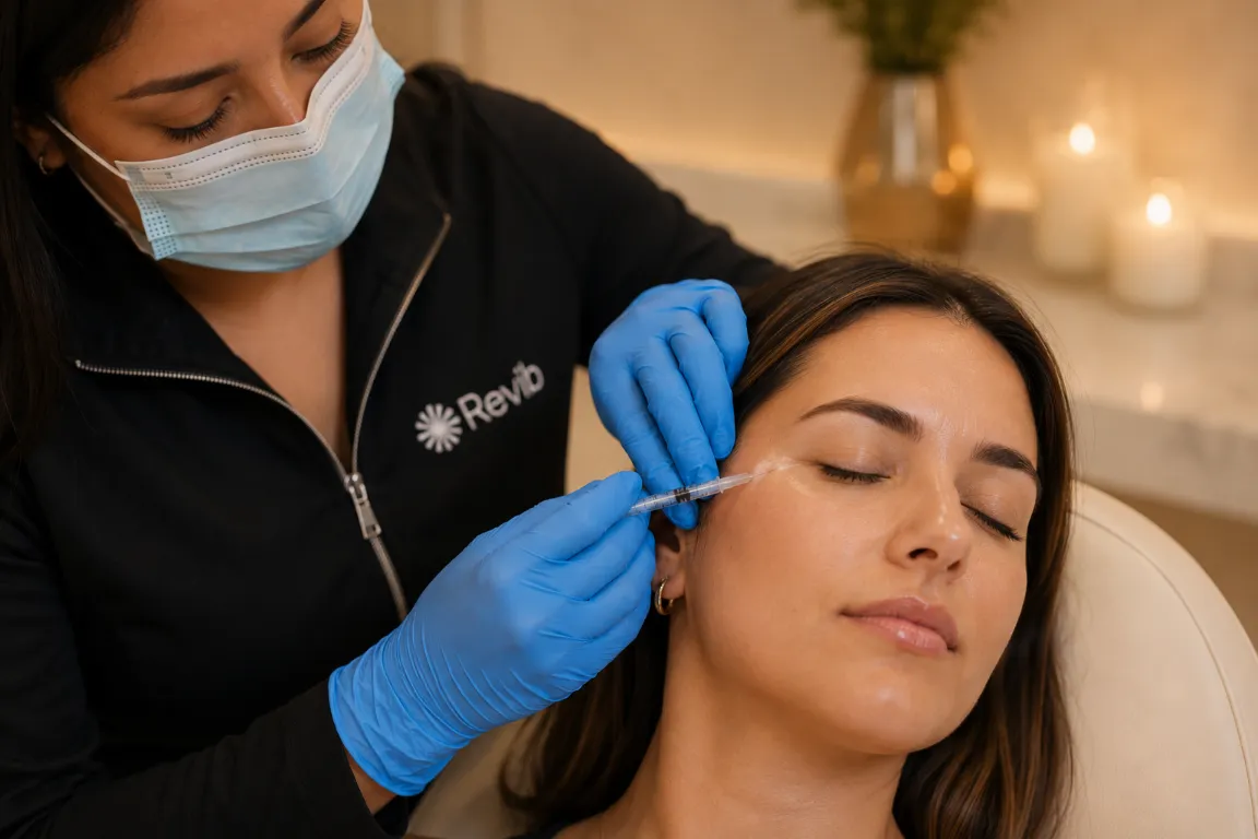 Aplicación del tratamiento de botox facial en consultorio