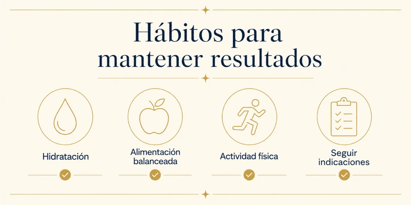 Hábitos para mantener resultados del tratamiento de grasa localizada