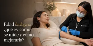 Titular Edad biológica: qué es, cómo se mide y cómo mejorarla, sobre fotografía de clínica estética Revib en Bogotá
