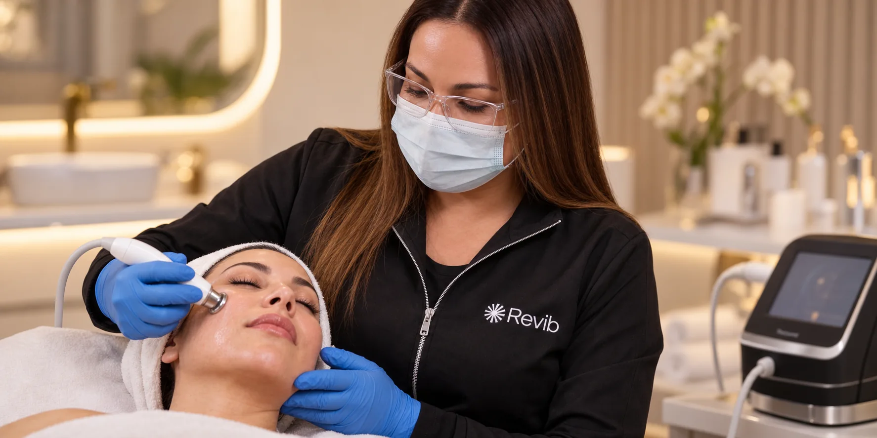 Aplicación de limpieza facial profunda con Inpure en Revib